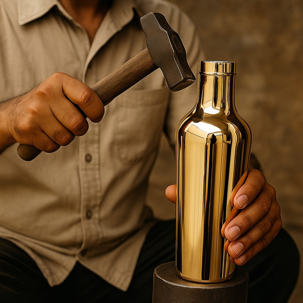 showing toughness of bronze bottle