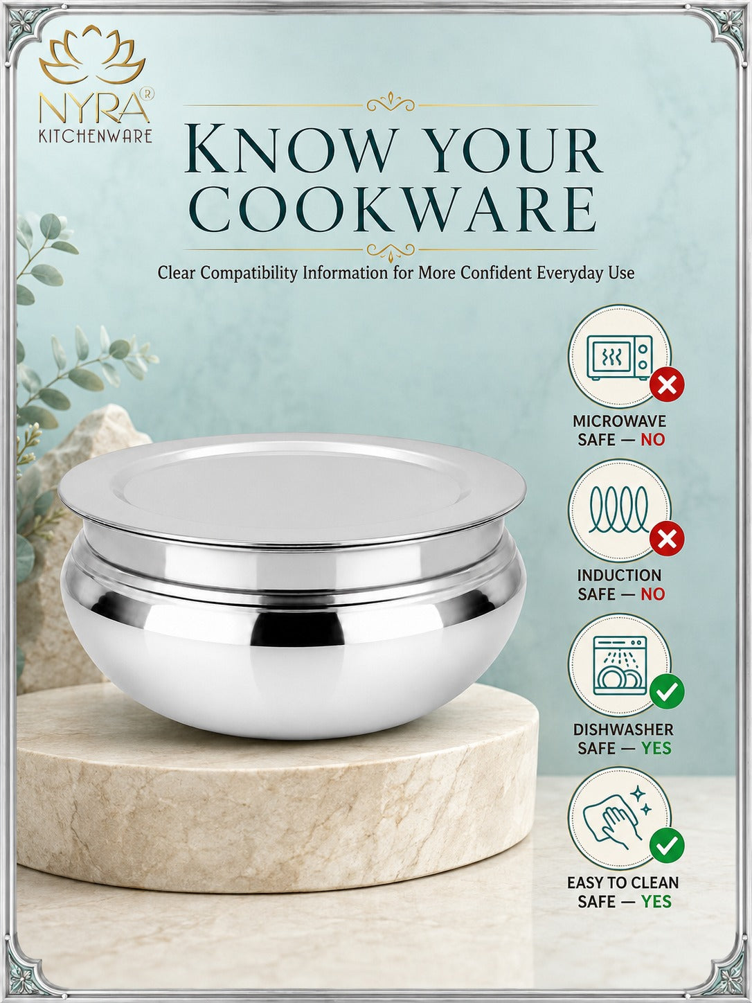 Aluminum Handi with Lid - Glossy Finish Cooking Pot - 4 Sizes