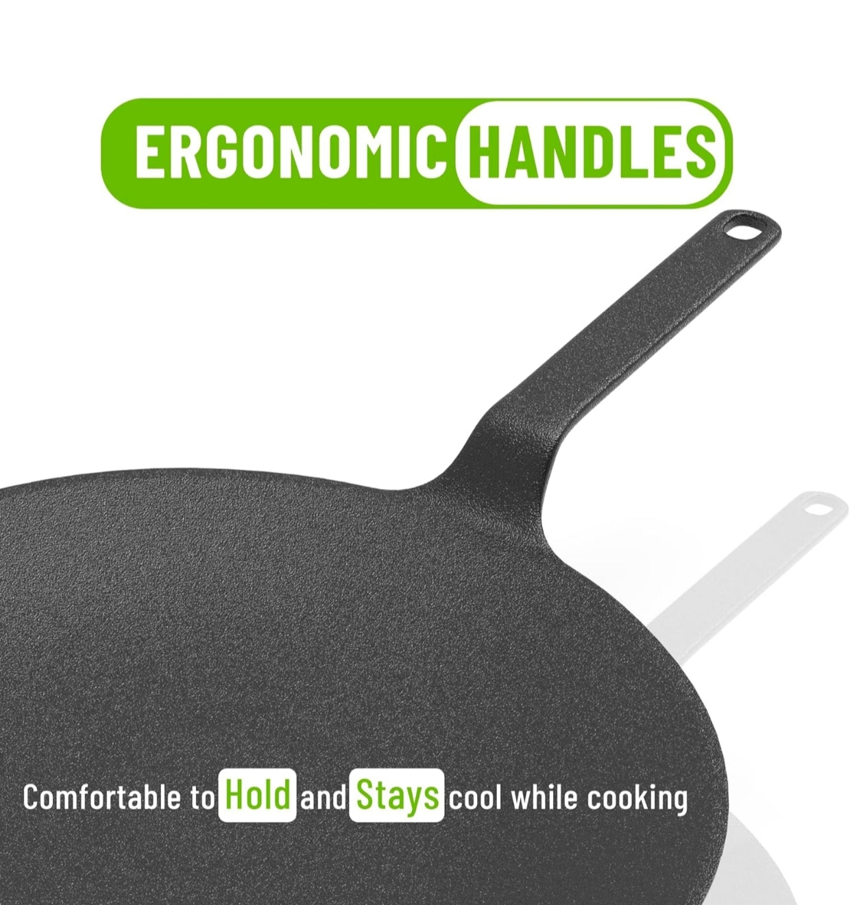 Pre-Seasoned Cast Iron Roti/Chapatti Tawa with Handle