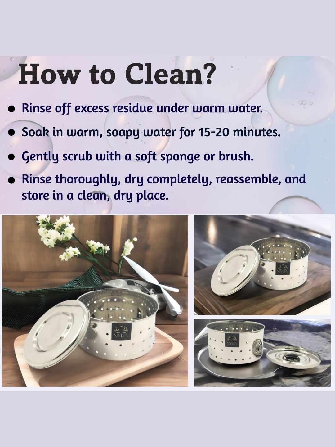 tips about how to clean Stainless Steel Round Cheese/Paneer Mould/Maker