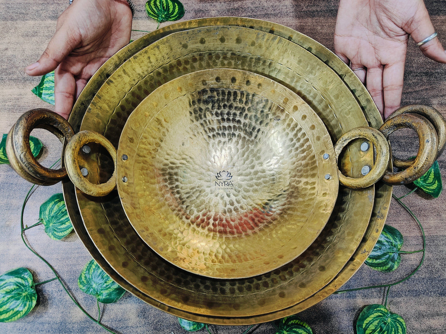 Traditional Brass Hammered Kadhai/Wok | Handmade Peetal Mathar Karahi