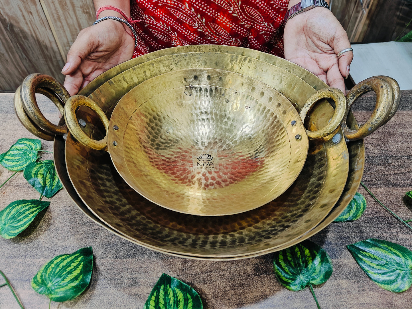 Traditional Brass Hammered Kadhai/Wok | Handmade Peetal Mathar Karahi