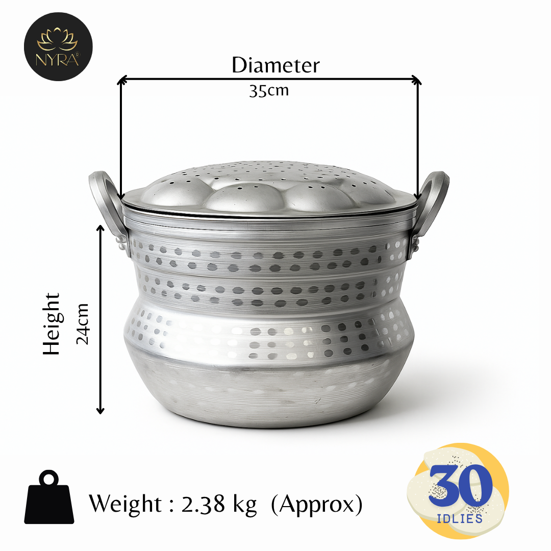Commercial Hammered Aluminium Idli Cooker l Idli Maker for Hotels, Catering & Restaurants | Durable Design for Soft & Fluffy Idlis | Authentic South Indian Cooking | Contact for Prices