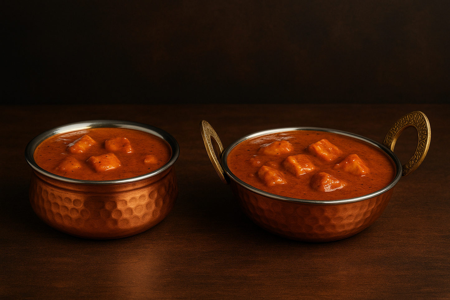 Premium Hammered Copper Handi & Kadhai Set | Traditional Serveware with Stainless Steel Inside