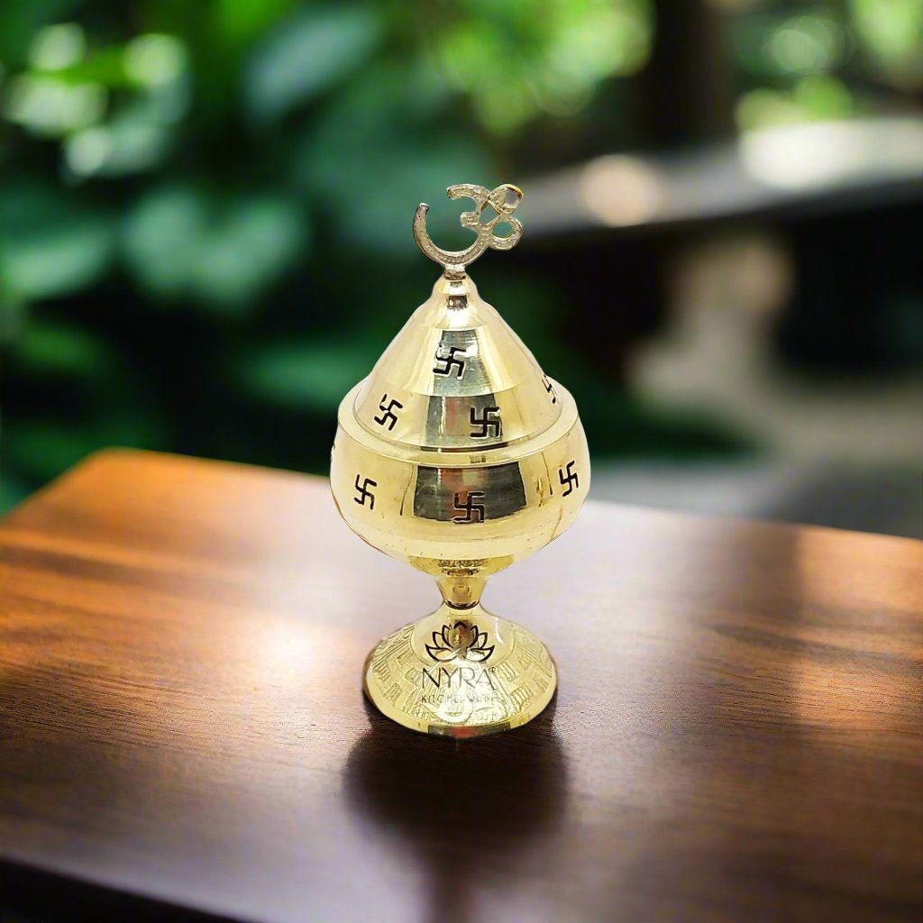 Pure Brass/Peetal Swastik Diya | Perfect for Puja