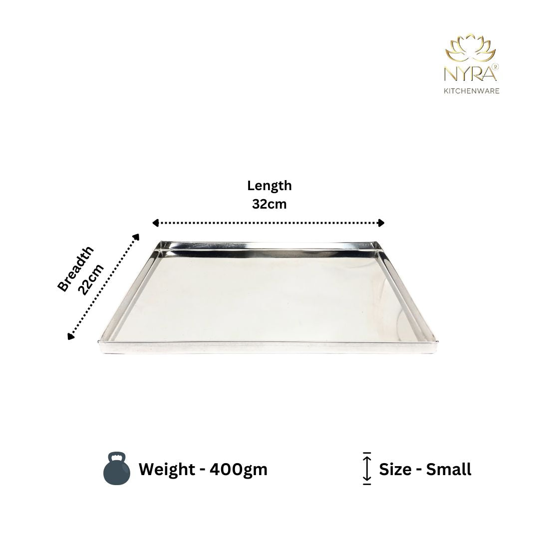 dimensions of small Stainless Steel Storing & Serving Tray for Sweet & Snacks