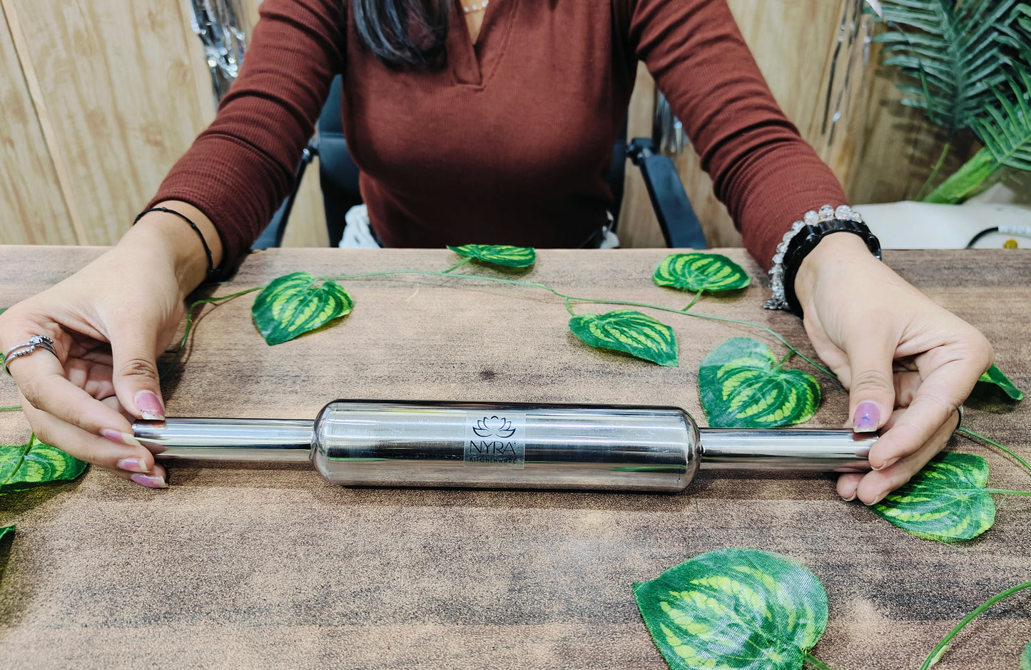 Stainless Steel Chapati Roller Pin - Durable Belan for Perfectly Rolled Chapatis