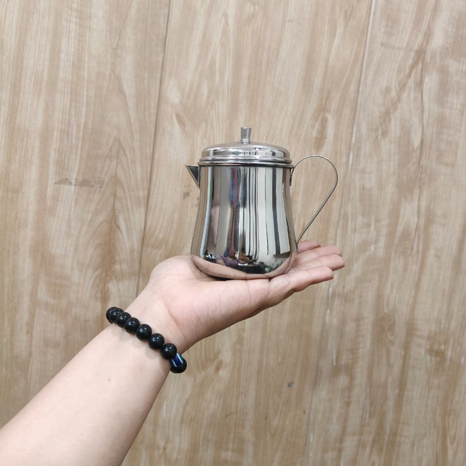 Stainless Steel Tea Pot with Lid - Tea Serving Pot | Heavy Gauge Food Grade Steel Chai Pot for Tea & Coffee Serving