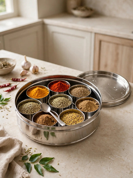 Masala Box / Masala Dabba: Types, Materials, Uses &amp; Buying Guide