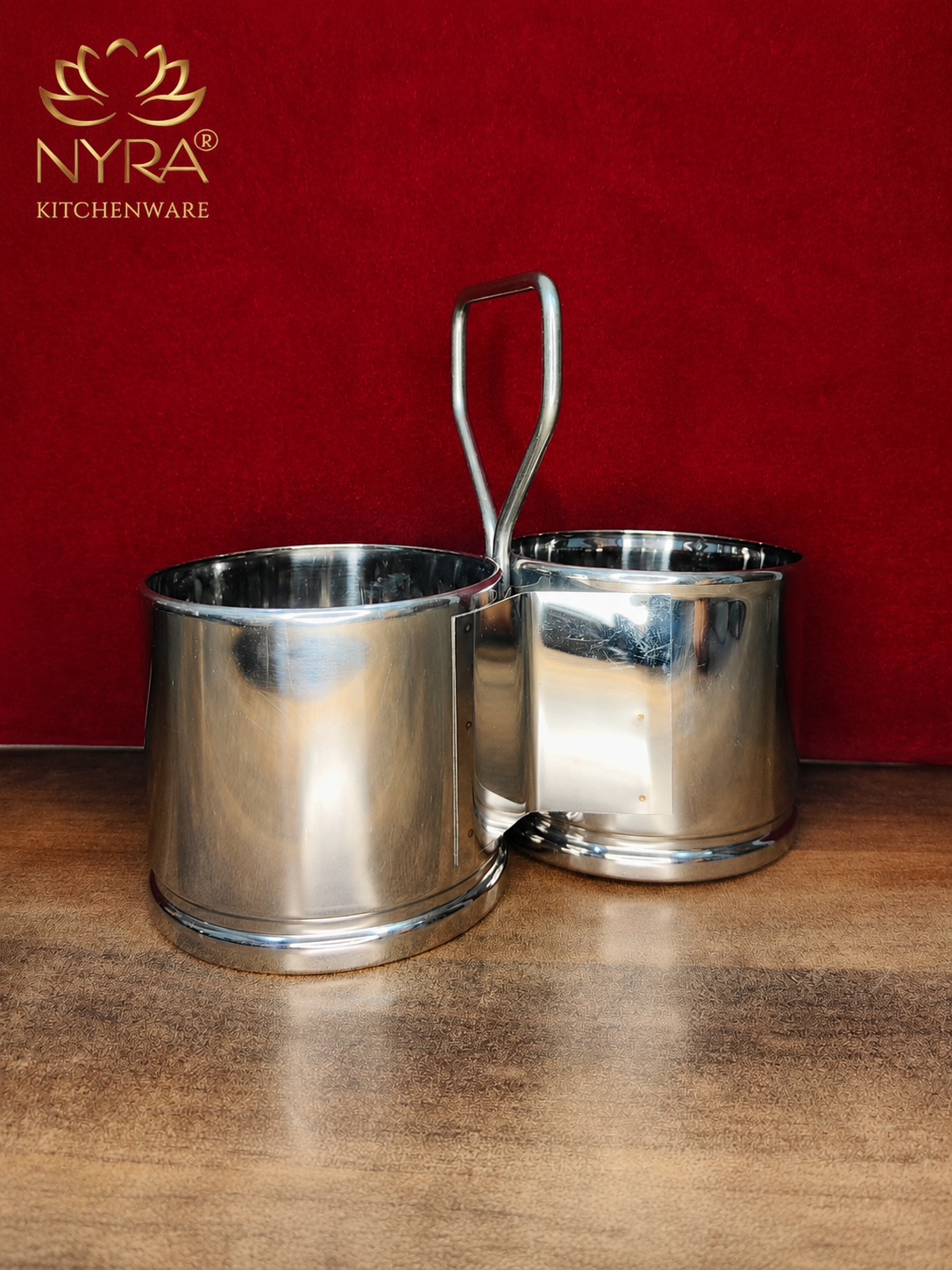 Stainless Steel Chougadha | Chaumukha Vegetable Holder with Handle – Premium 2, 3, 4 Container