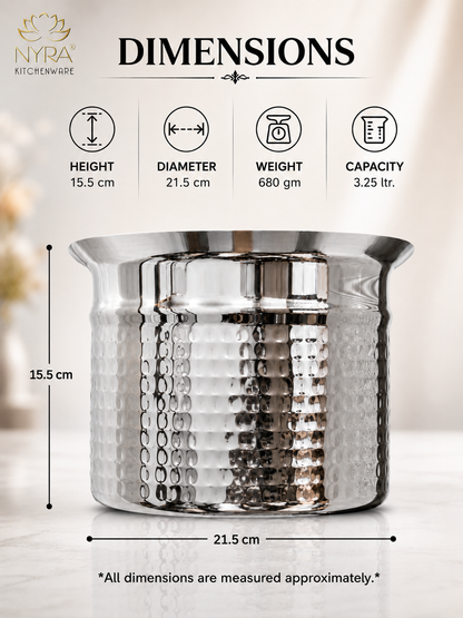 Premium Stainless Steel Hammered Deep Water Gunj - 6 Sizes
