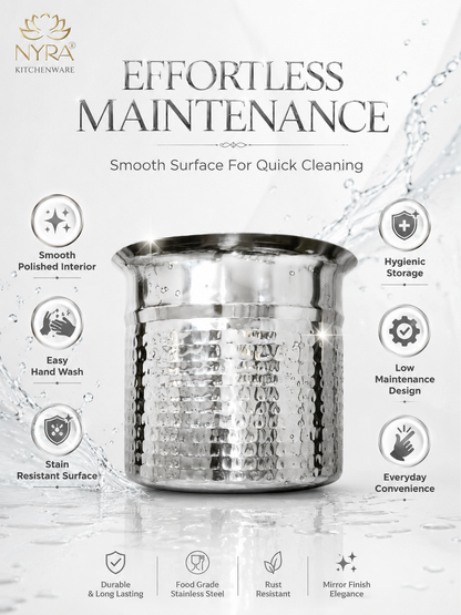 Premium Stainless Steel Hammered Deep Water Gunj - 6 Sizes