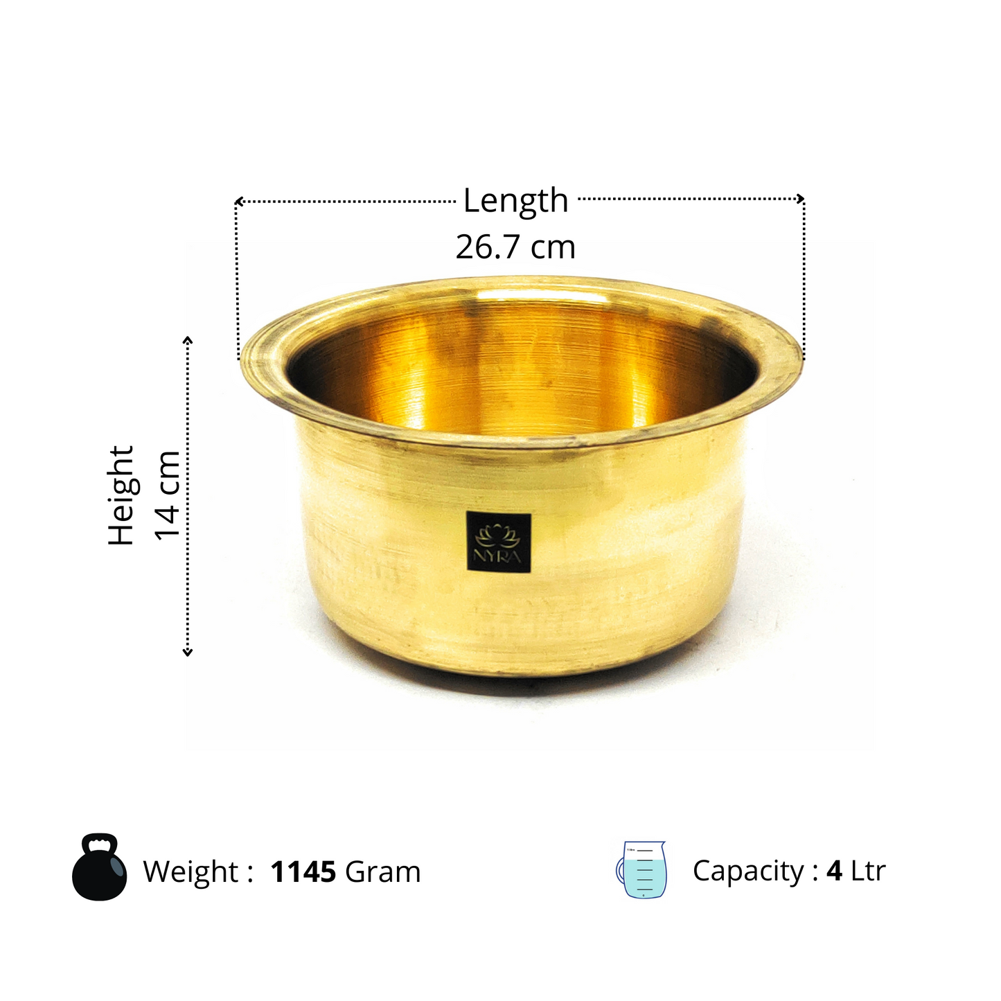Pure Brass/Peetal Bhagona/Tope | Traditional Multipurpose Cooking Pot