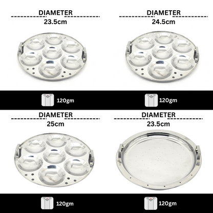 Premium Stainless Steel Multi Idli Cooker Pot with Stackable Idli Plates for Steaming