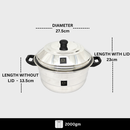 Premium Stainless Steel Multi Idli Cooker Pot with Stackable Idli Plates for Steaming