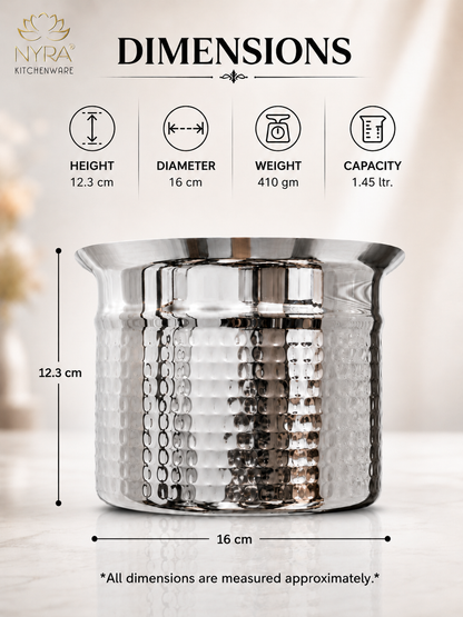 Premium Stainless Steel Hammered Deep Water Gunj - 6 Sizes