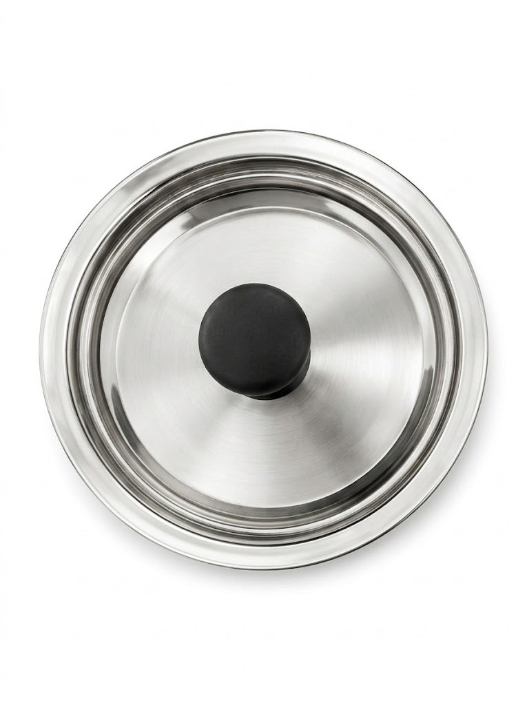 Stainless Steel Pulao Handi with Lid and PVC Knob – Set of 3