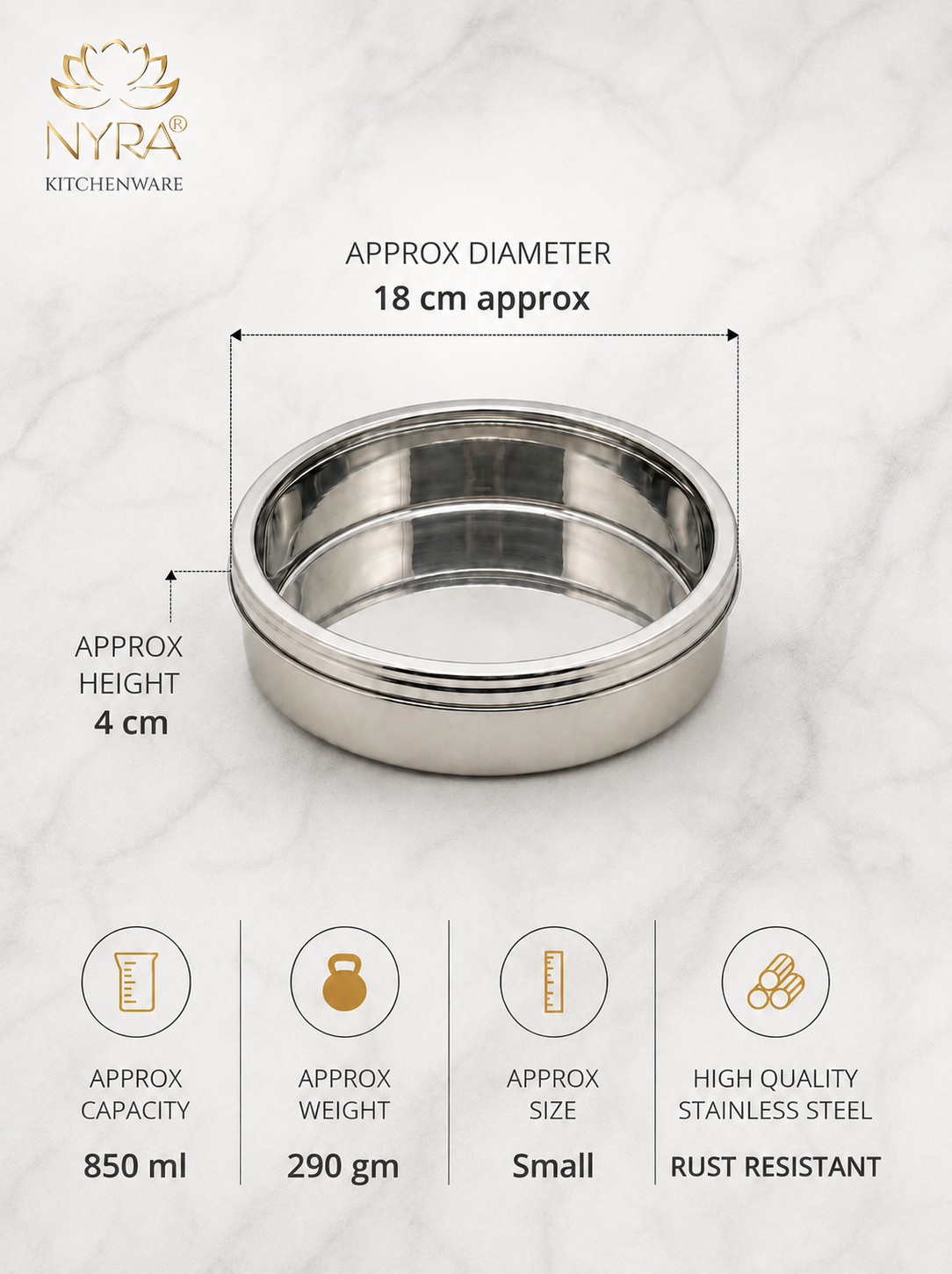 Stainless Steel Storage-Box with See Through Lid | Glossy Finish - Multipurpose Storage Container