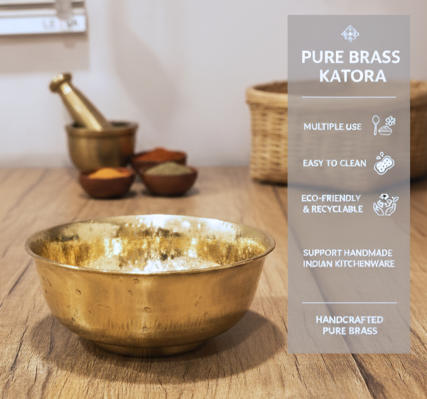 Handcrafted Brass Bowl/Katora - Traditional Indian Dining Serveware