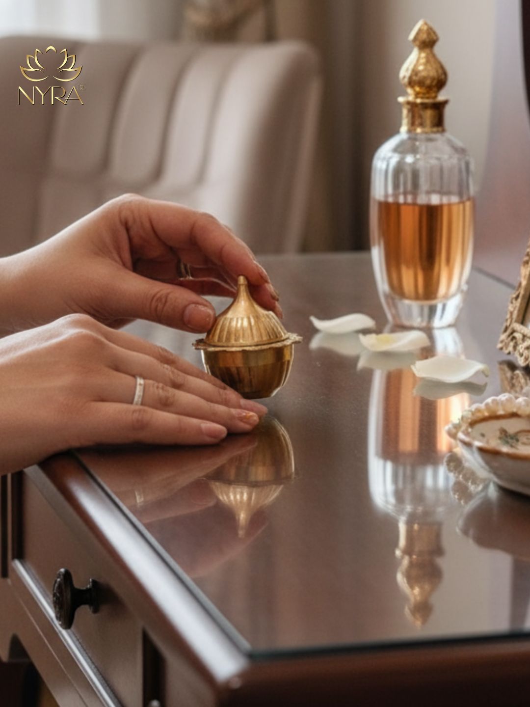 Traditional Brass Sindoor Dani/Kumkum Box | Handmade Brass Sindoor Holder