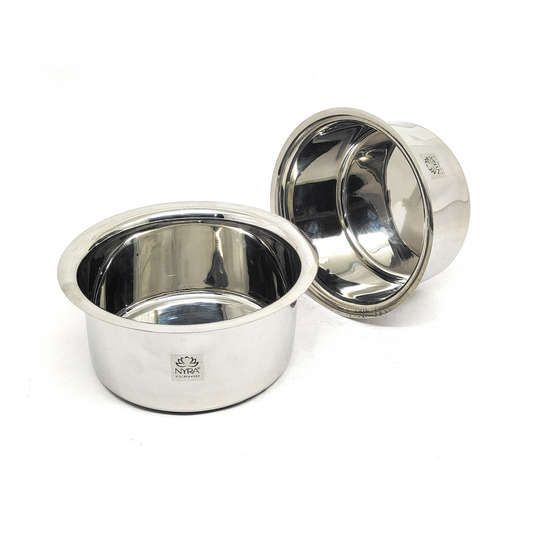 Nyra® Stainless Steel Tope Set of 2 Pcs (1.6 Ltr & 2 Ltr)