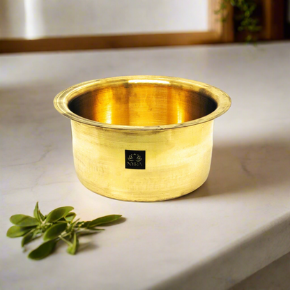 Pure Brass/Peetal Bhagona/Tope | Multipurpose Cooking Pot - 7 Sizes
