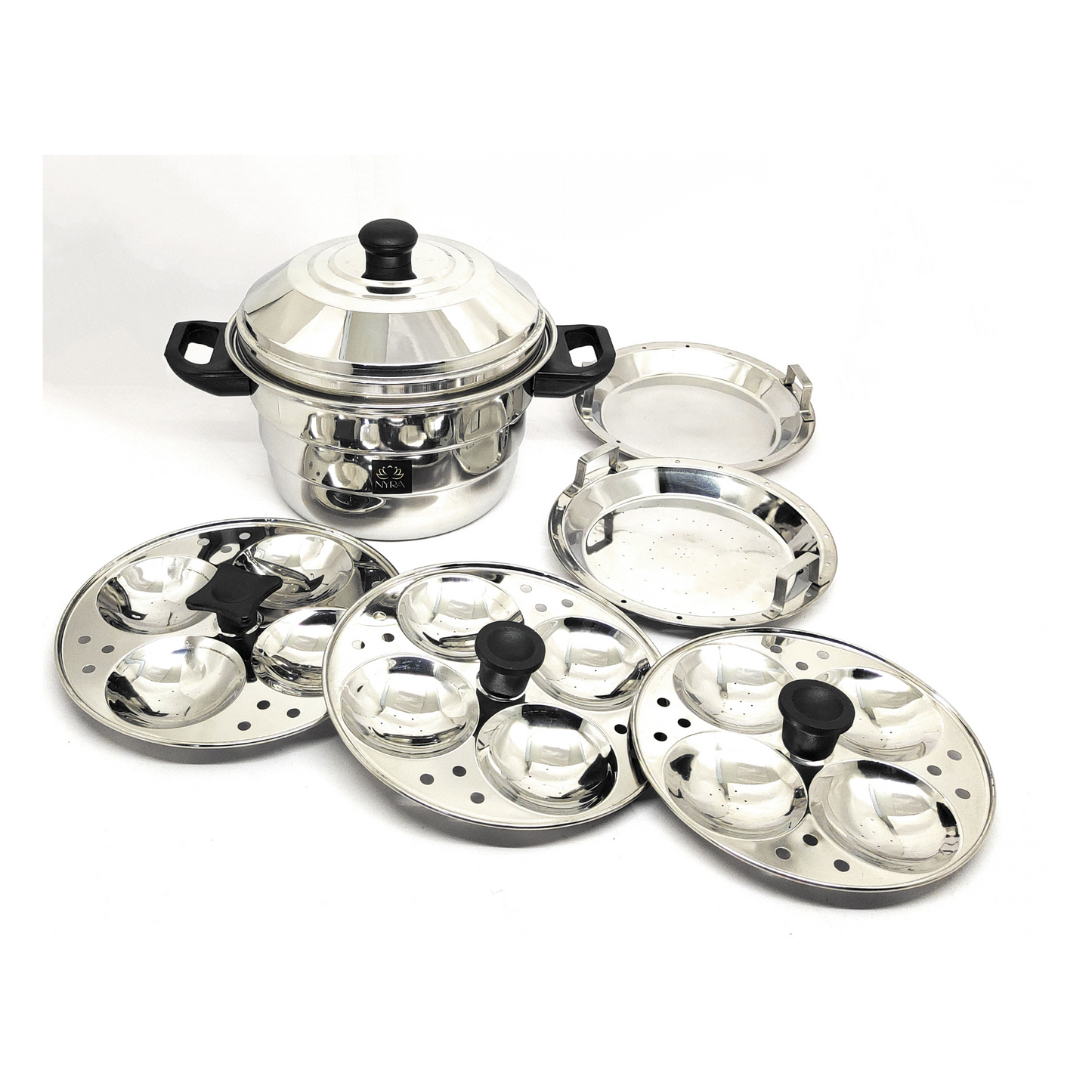 Premium Stainless Steel Multi Idli Cooker Pot with Stackable Idli Plates for Steaming