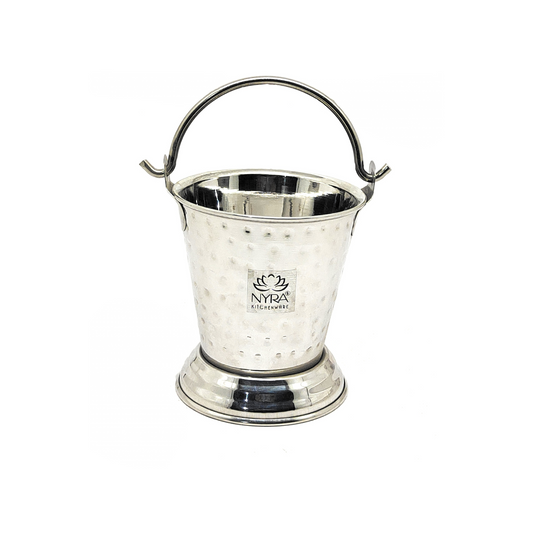 Stainless Steel Hammered Mini Serving Bucket with Steel Handle