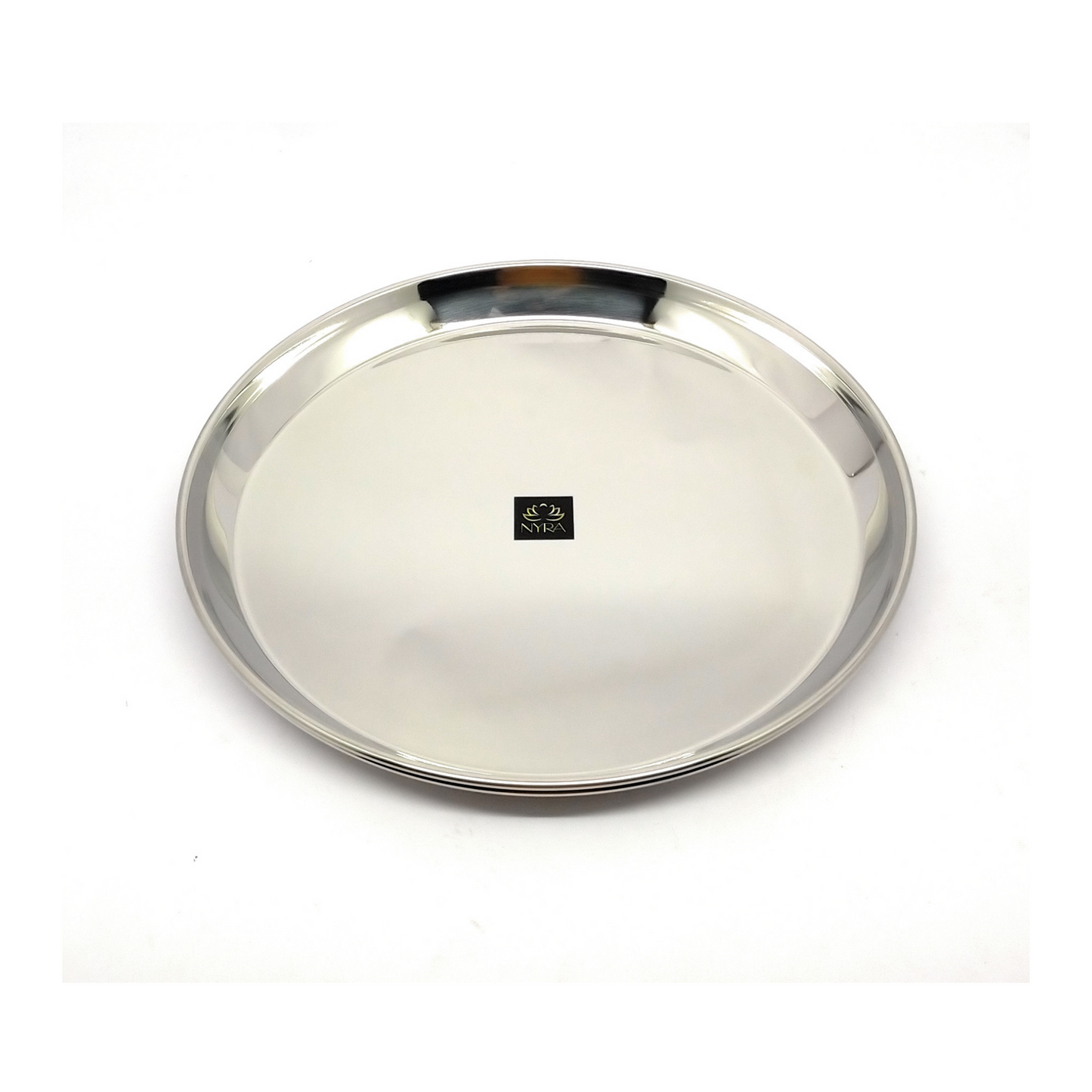 Stainless Steel Plates with Glossy Outer Finish – Set for Lunch/Dinner