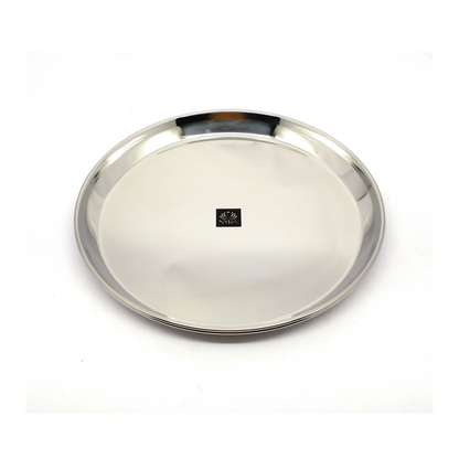 Stainless Steel Plates with Glossy Outer Finish – Set for Lunch/Dinner