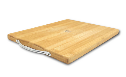 Wooden Chopping Board with Durable Steel Handle - Slicing and Chopping veggies/fruits/cheese