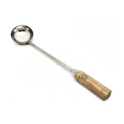 Stainless Steel Ladle, Dabbu, Golchi, Karchi, Chamcha with Wooden Handle