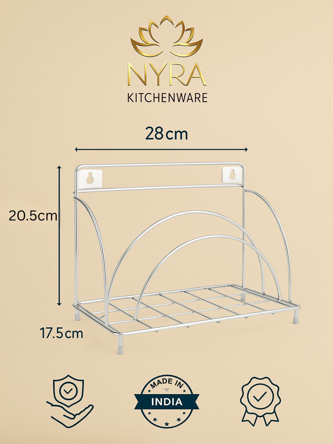 Dimensions of Stainless Steel Chakla Belan Tawa Stand