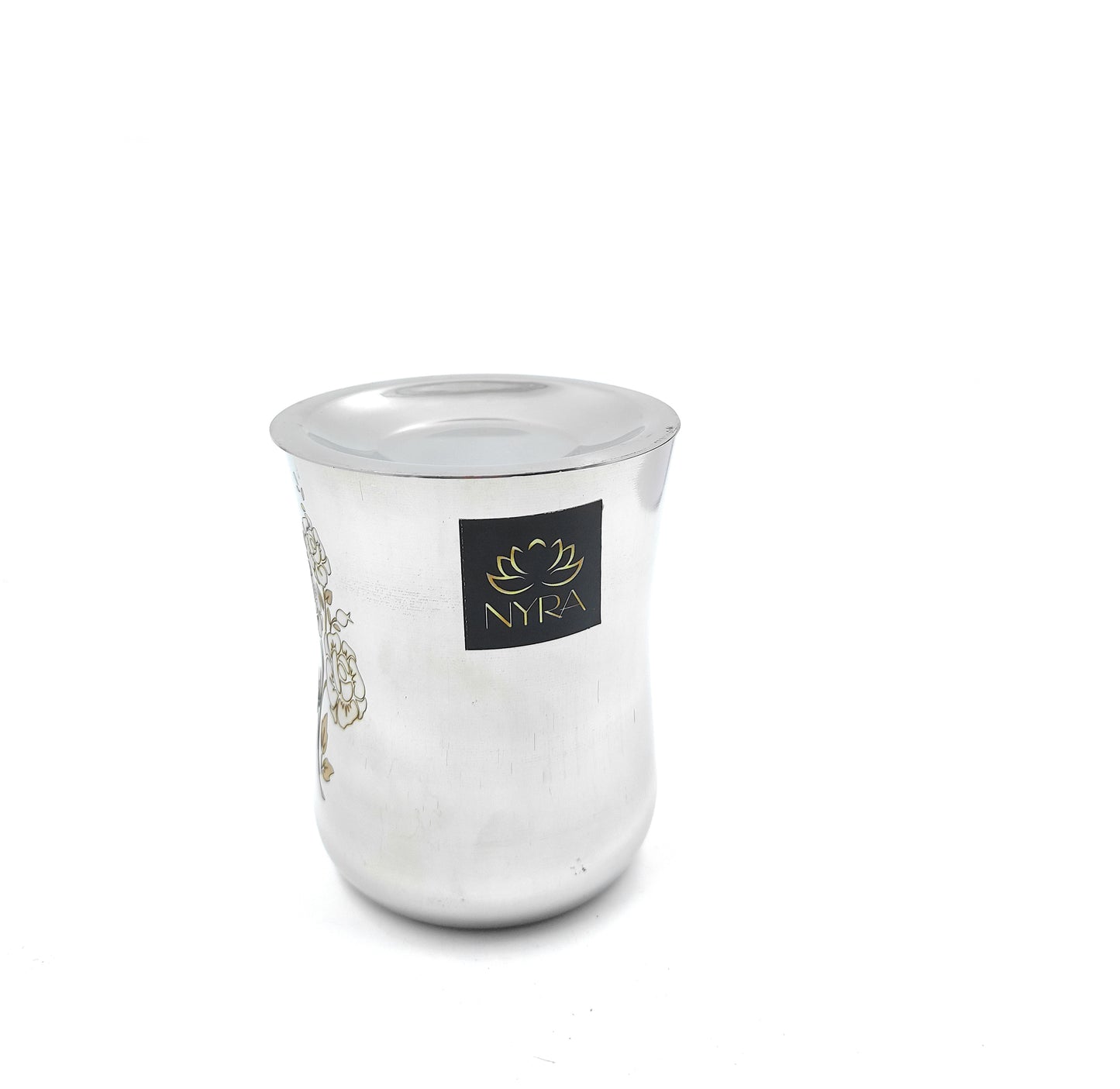 Stainless Steel Lazer Print Glass With Lid | Water/Milk Tumbler - Durable, Rust-Free Drinkware Set