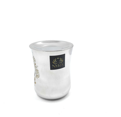 Stainless Steel Lazer Print Glass With Lid | Water/Milk Tumbler - Durable, Rust-Free Drinkware Set