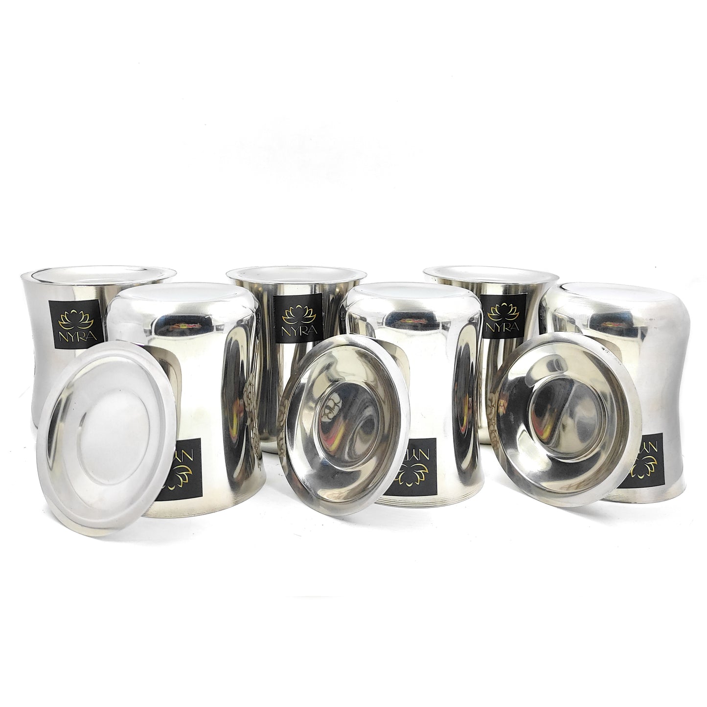Stainless Steel Lazer Print Glass With Lid | Water/Milk Tumbler - Durable, Rust-Free Drinkware Set