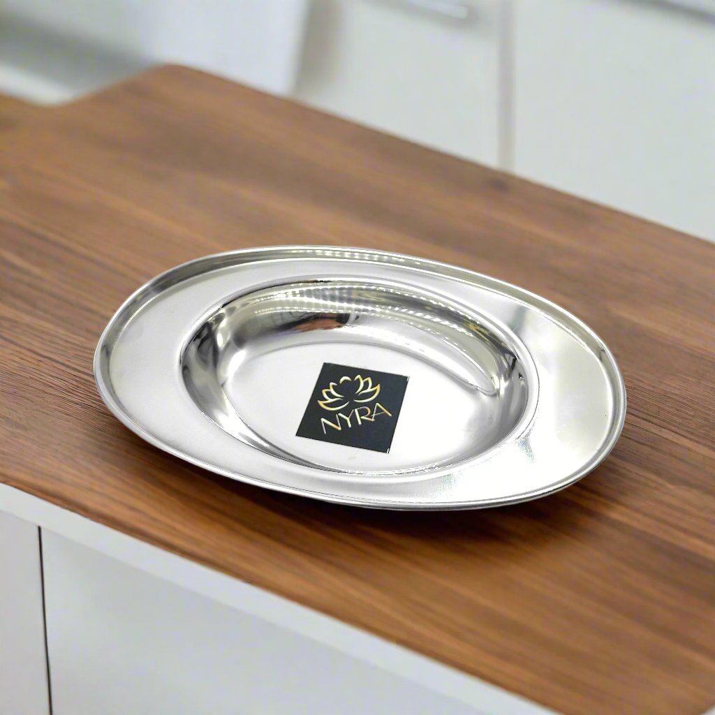 Stainless Steel Serving Plate Set | Oval-shaped Plates - Available in 3 Sizes |