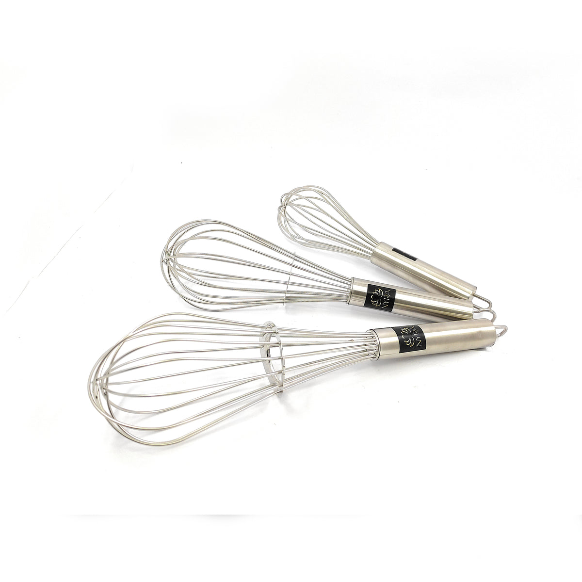 Nyra® Premium Stainless Steel Culinary Whisk – Multi-Purpose Manual Mixing Tool, Small, Medium & Large