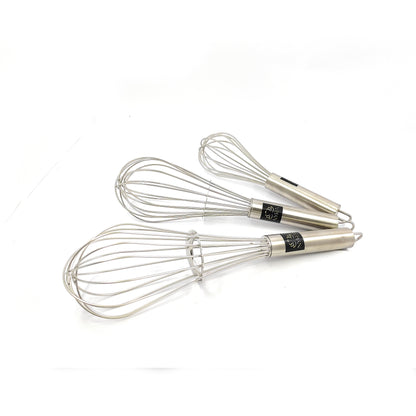 Nyra® Premium Stainless Steel Culinary Whisk – Multi-Purpose Manual Mixing Tool, Small, Medium & Large