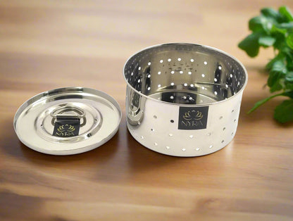 Stainless Steel Glossy-Finish Round Cheese/Paneer Maker - Quick Press Mould - 3 Sizes