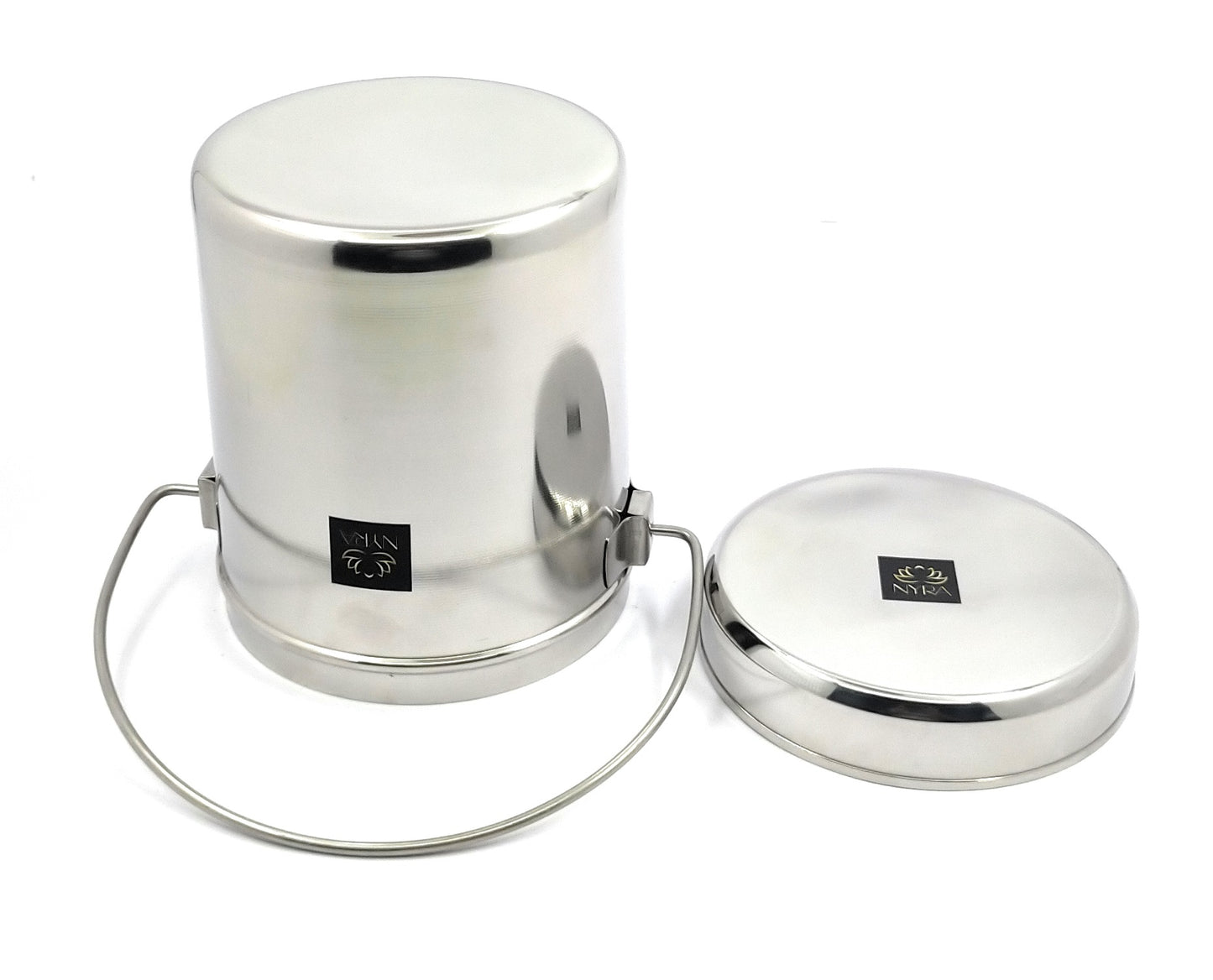 Stainless Steel Milk Pot with Lid (Dolchi/Barni) – Glossy finish, Rust-Proof & Flat Bottom Storage Container