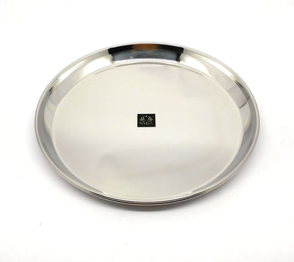 Stainless Steel Set of 12 Plates - 6 Full Size and 6 Quarter Plates