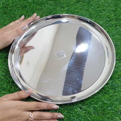 Stainless Steel Plates Set - Heavy Gauge Steel Lunch/Dinner Plates
