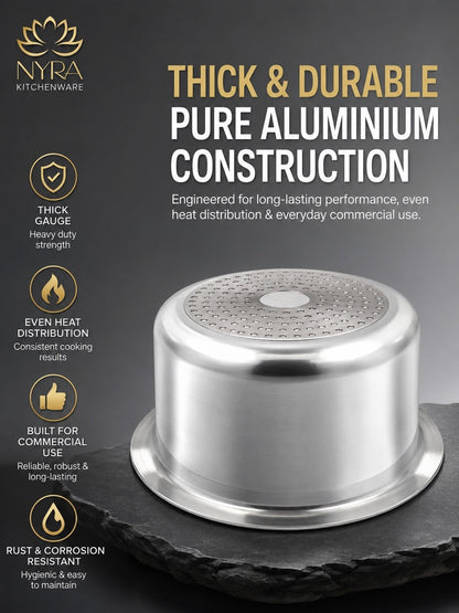 Premium Aluminium Induction Base Tope/Bhagona - 5 Sizes