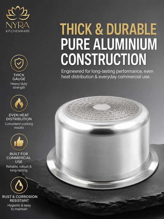 Premium Aluminium Induction Base Tope/Bhagona - 5 Sizes