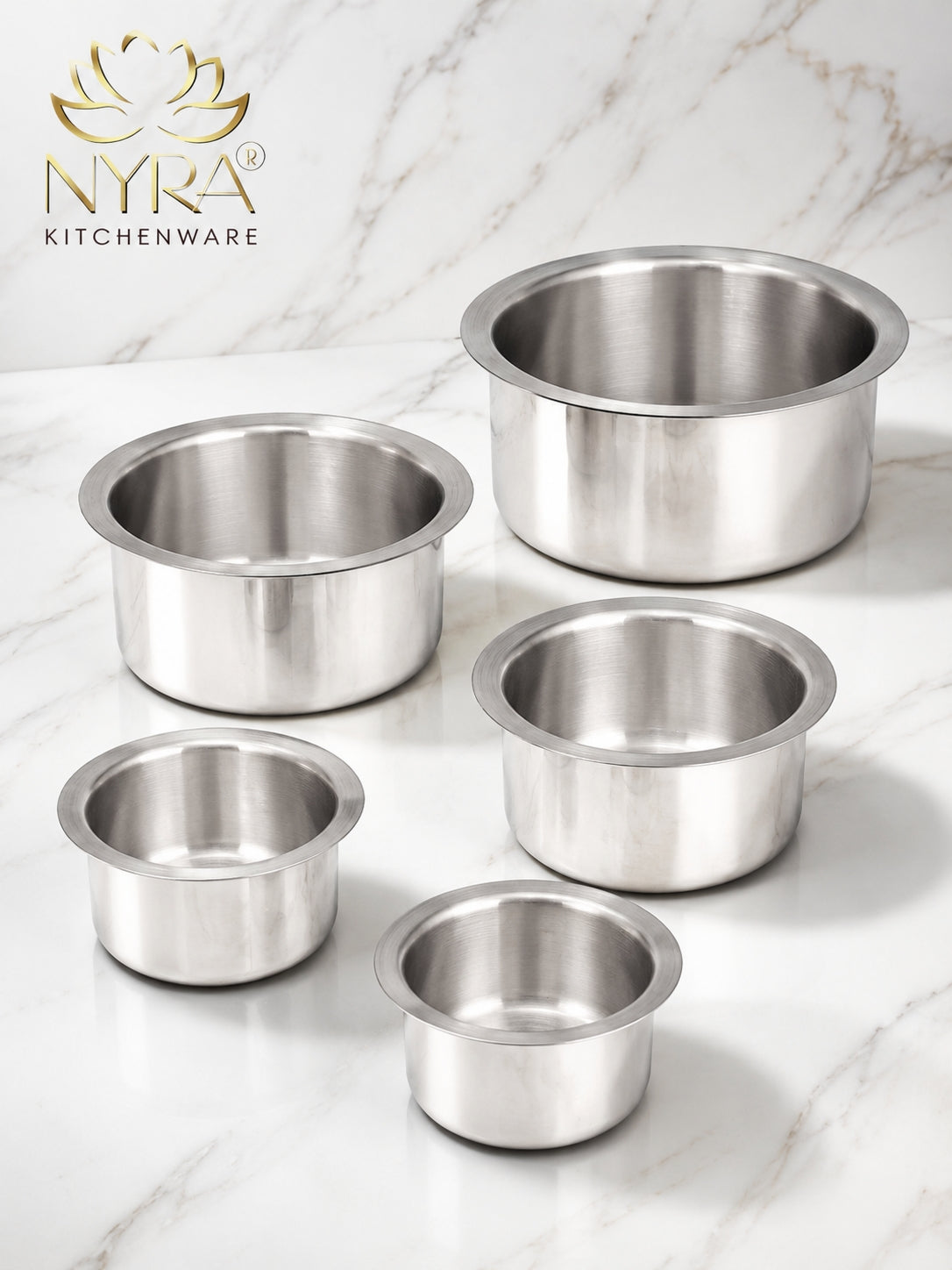 Premium Aluminium Induction Base Tope/Bhagona - 5 Sizes