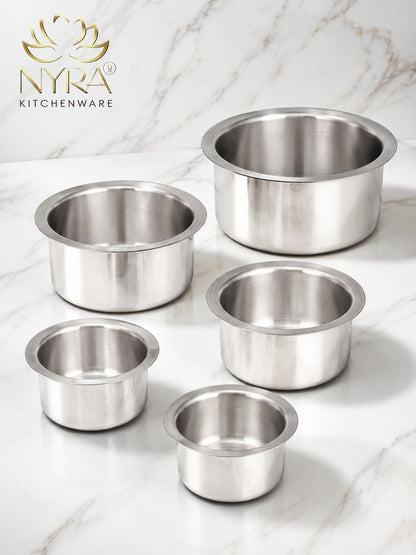 Premium Aluminium Induction Base Tope/Bhagona - 5 Sizes
