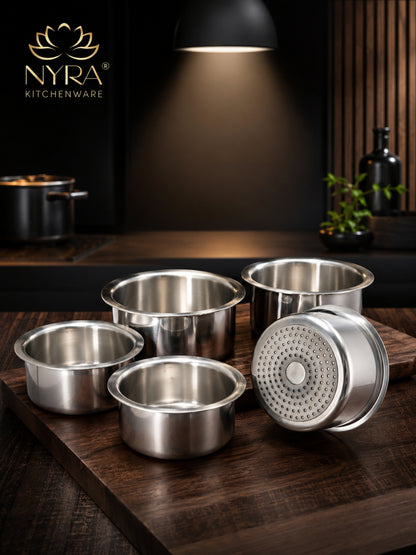 Premium Aluminium Induction Base Tope/Bhagona - 5 Sizes