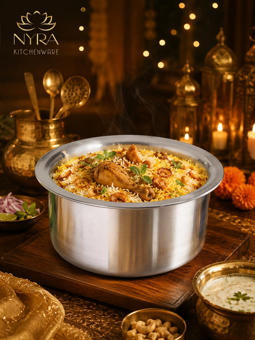 Premium Aluminium Induction Base Tope/Bhagona - 5 Sizes
