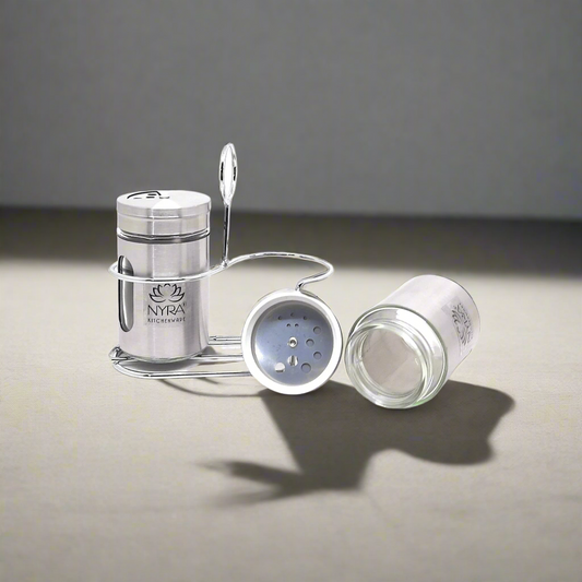 Elegant Stainless Steel and Glass Salt & Pepper Sprinkler